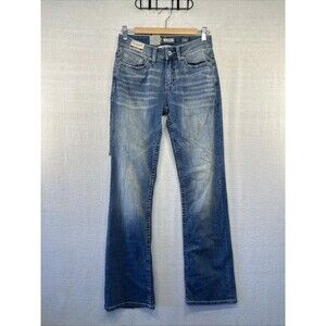 NWT Buckle BKE Aiden Bootcut Jeans Mens 29R Blue Distress Premium Stretch Denim